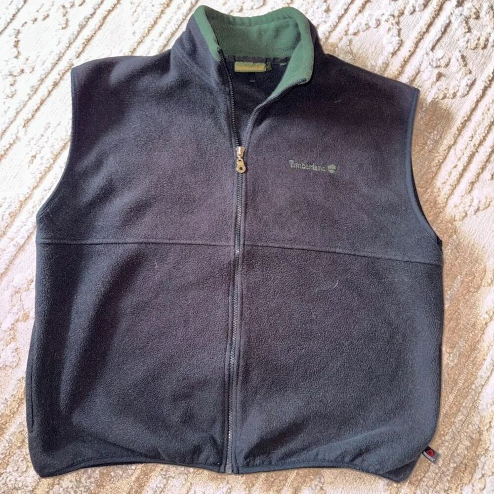 Timberland Weathergear 90s Polartec Fleece Vest Black Green L